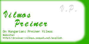 vilmos preiner business card